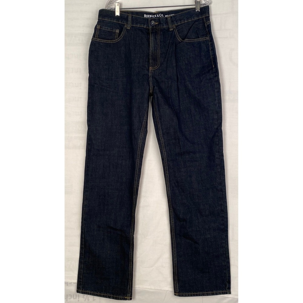 Vintage Roebuck & Co Relaxed Fit‎ Dark Wash Denim Jeans Mens 34x34 EC